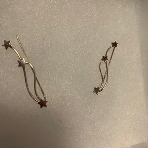 Silver star ear climbers